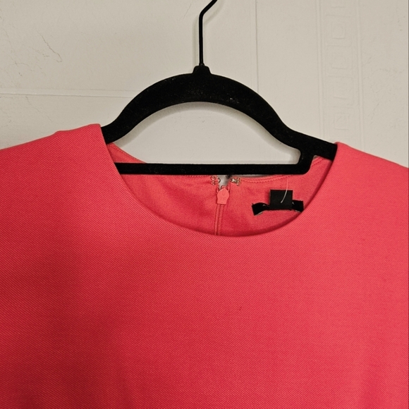 Ann Taylor Midi Flare Dress Salmon Knit Short Sleeve Round Neck Sz 4 PETITE NWT - Picture 6 of 15